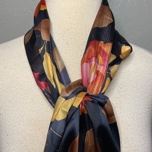 Basha  Scarf Blue Pink Peach Metallic Italy